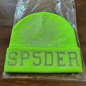 Authentic New SP5DER Beanie Slime Green One Size